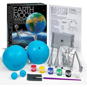 Kit modelo terra e lua 3d geográfico construa pinte kósmica