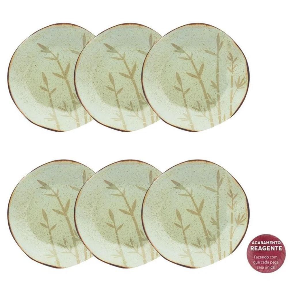 Conjunto 6 Pratos Fundos 22,5Cm Ryo Bambu Oxford