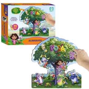 Jogo Infantil Alinhavo Dora Aventureira Em Madeira Com 17 Peças - Nig Brinquedos