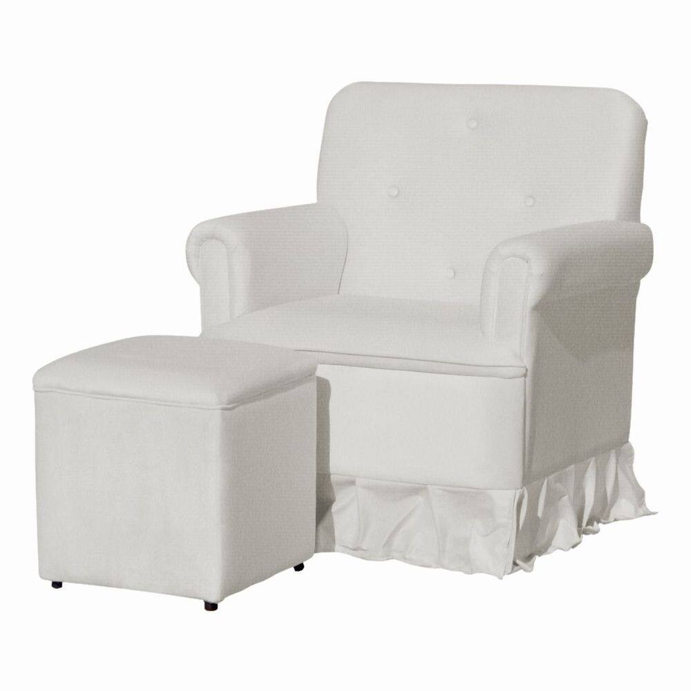Poltrona Balanço de Amamentação Quarto com Puff Giulia Suede