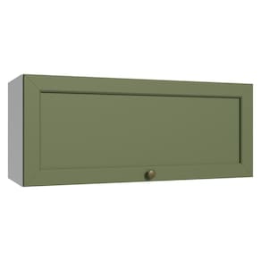 Armário Aéreo 80 cm 1 Porta Basculante Branco/Verde Vik Madesa