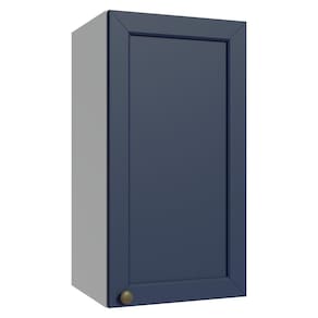 Armário Aéreo 35 cm 1 Porta Branco/Azul Vik Madesa
