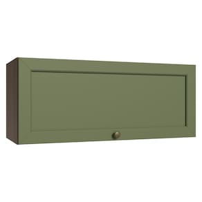 Armário Aéreo 80 cm 1 Porta Basculante Rustic/Verde Vik Madesa