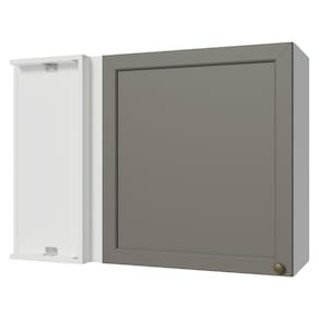 Armário Aéreo de Canto 1 Porta Branco/Cinza Vik Madesa