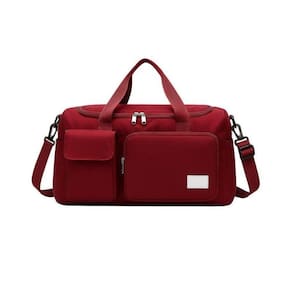 Bolsa De Academia Vermelha Forrada Divisões E Bolso Externo