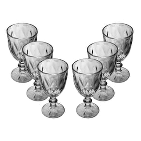 Jogo 6 Taças de Água Diamond Cinza Metalizado 325ml - Lyor