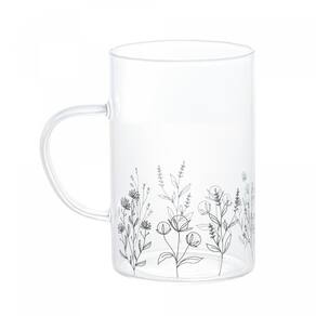 Kit 2 Canecas de Vidro Flor 280ml - Wolff