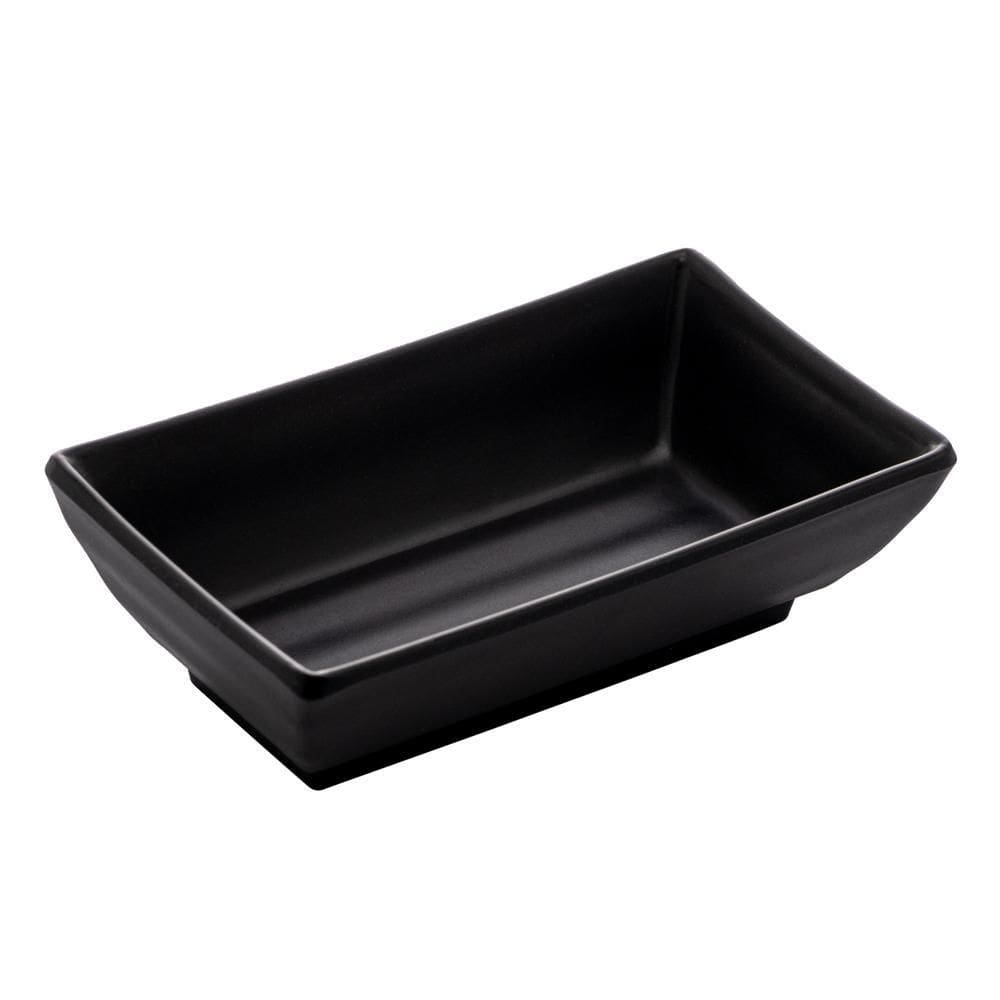 Porta Shoyu Retangular de Melamina Tóquio Preto 10cm - Lyor