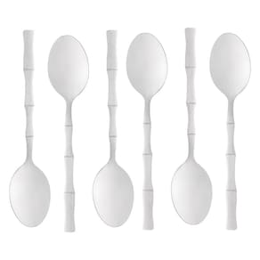 Jogo 6 Colheres para Mesa Aço Inox e Bambu Elegant 19,8cm
