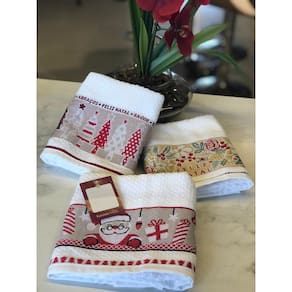 Kit 3 Peças Pano de Copa Festivo de Natal Branco-karsten