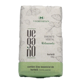 Sabonete em Barra Vegano Relaxante Hortelã Madressenza 180g