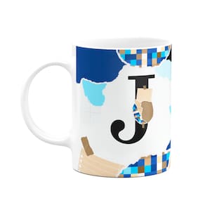 Caneca Professores - Inicial do nome letra J - 325ml