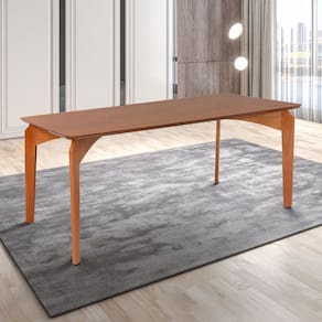 Mesa para Sala de Jantar Madeira Maciça Authentic Espresso Móveis Champagnhe