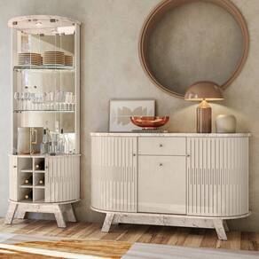 Conjunto Buffet Monza e Cristaleira Marina Calacata/Off White