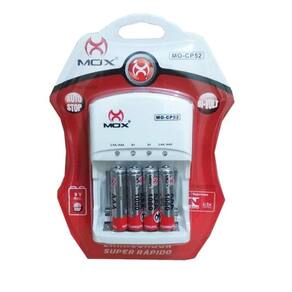 Carregador De Pilhas Com 4 Pilhas Aaa 1000 Mah Mox Cp52