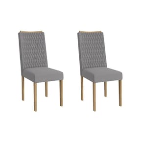 Cadeira Sala de Jantar Aura 2CAD159 Madeirado Kit 2 Un Carvalho/Suede Cinza - Kappesberg