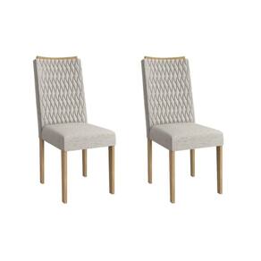Cadeira Sala de Jantar Aura 2CAD159 Madeirado Kit 2 Un Carvalho/Linho Bege Caqui - Kappesberg