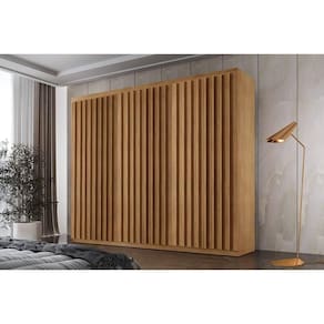 Guarda Roupa Casal 6 Portas Ripadas e 2 Gavetas Cairo Premium Naturale - Rufato