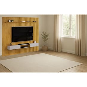 Rack Bancada c/ Painel p/ TV Trento 275x240cm Cedro/Bali - DJ Móveis