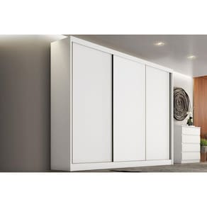 Guarda Roupa Casal 3 Portas e 6 Gavetas Diamond/Londres Plus Neve - Novo Horizonte