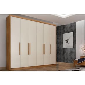 Guarda Roupa Casal 6 Portas e 6 Gavetas Santoro/Bolonha Cumaru/Fendi 25 - Novo Horizonte