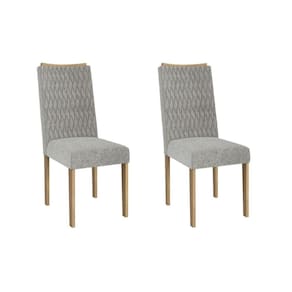 Cadeira Sala de Jantar Aura 2CAD159 Madeirado Kit 2 Un Carvalho/Boucle Cinza - Kappesberg