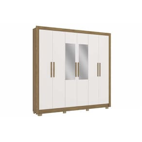 Guarda Roupa Casal 6 Portas (2 c/ Espelho) e 2 Gavetas CB01M569 Canela - Kappesberg