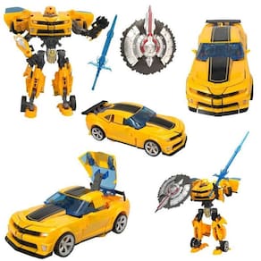 Boneco Super Change Camaro Que Vira Robô Com Espada E Escudo