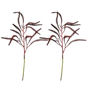 Jogo 2 Galhos Decorativo Natal Pinheiro Glitter Vermelho Luxo 43cm - Bela Flor