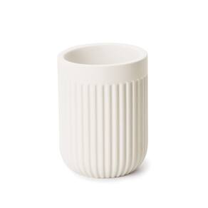 Copo Porta Escova de Dente em Cimento Branco 10cm 15733 Mart