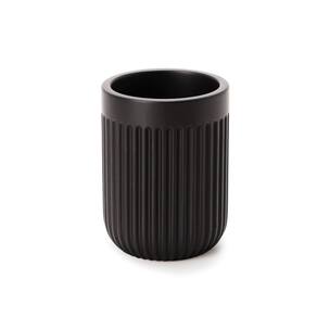 Copo Porta Escova de Dente em Cimento Preto 10cm 15731 Mart