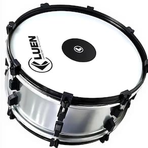 Zabumba Luen 20X18 Inox Escovado Aro Inox Pele Leitosa 08 Afin Dpla