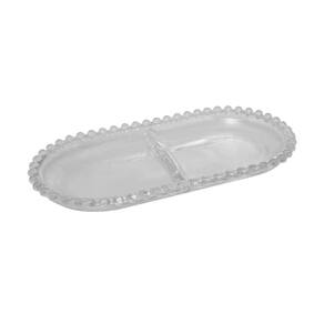 Petisqueira Travessa Oval Wolff Pearl Cristal Divisória 24cm