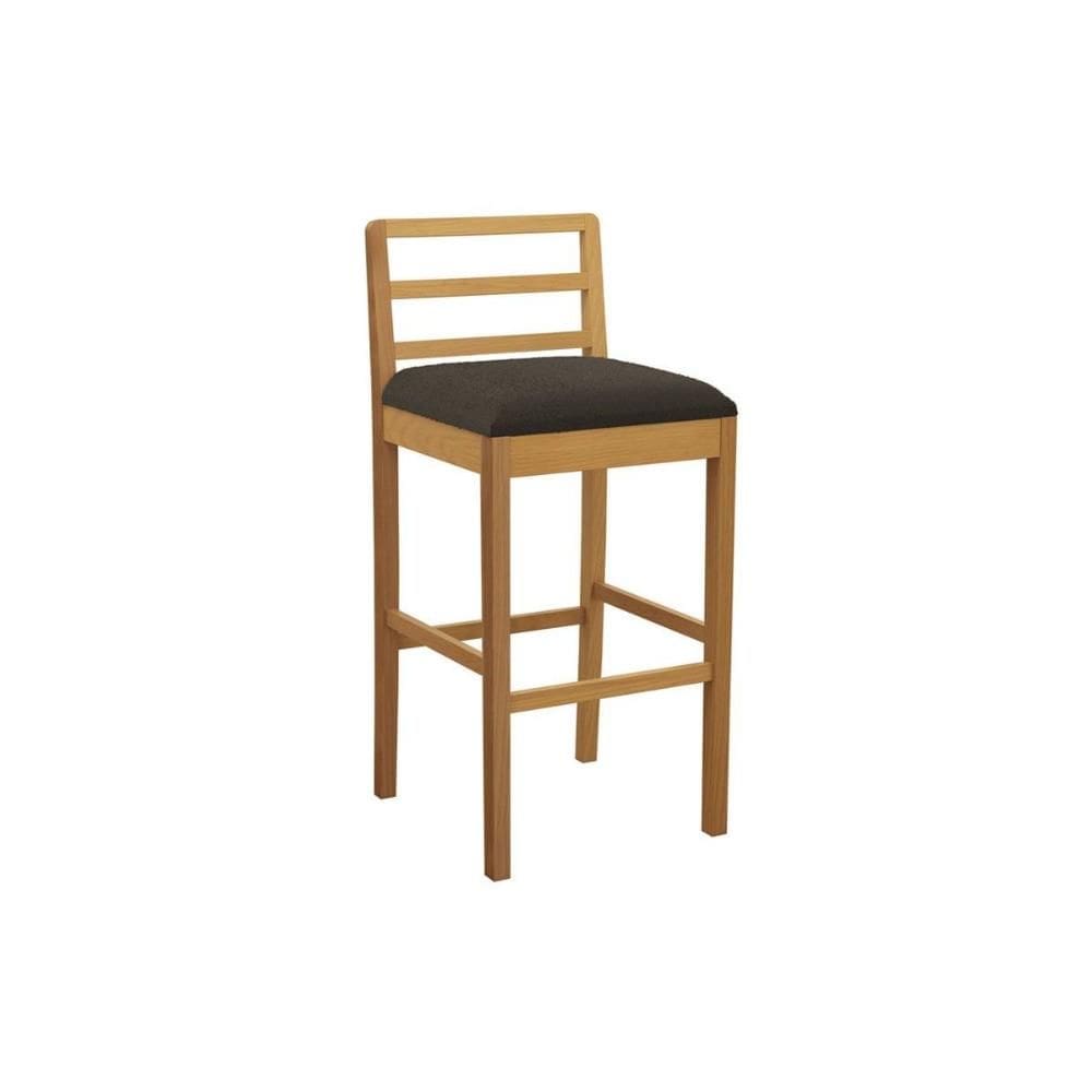 Banqueta de Cozinha Sofia Madeira Maciça 1BMM006CA 1 Un Carvalho/Boucle Chocolate - Kappesberg