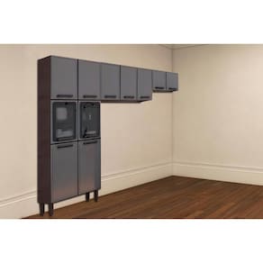 Cozinha Modulada Bertolini Estilo 3 Peças (2Aéreos+1Paneleiro) CPT90 Cinza/Grafite-Bertolini