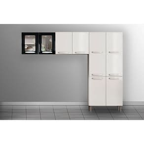 Cozinha Modulada Bertolini Evidence 3 Peças (2Aéreos+1Paneleiro) CPT57 Branco/Preto-Bertolini
