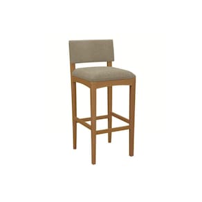 Banqueta de Cozinha Noa Madeira Maciça 1BMM008CA 1Un Carvalho/Boucle Bege Fendi - Kappesberg