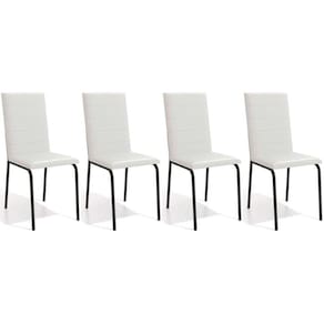 Kit 4 Cadeiras Sala Jantar Amsterdã C091PRF Aço 4 Un Preto/ano Branco - Kappesberg