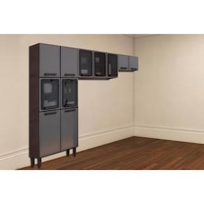 Cozinha Modulada Bertolini Estilo 3 Peças (2Aéreos+1Paneleiro) CPT88 Cinza/Grafite-Bertolini