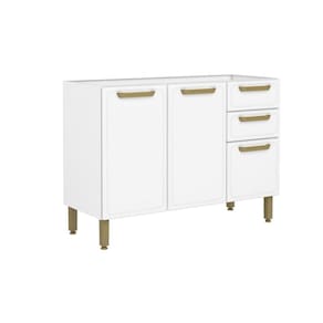 Gabinete de Cozinha Modulado Bella c/ 3 Portas e 2 Gavetas s/ Tampo 120cm Branco - Bertolini