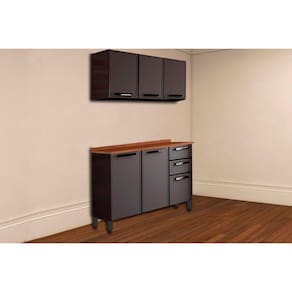 Cozinha Modulada Bertolini Estilo 2 Peças (1Aéreo+1Balcão) C2P08 Cinza/Grafite-Bertolini