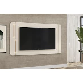 Painel Quarto p/ TV até 75 Pol Ariana 241x132cm Off White - DJ Móveis