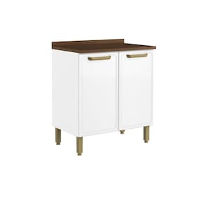 Gabinete de Cozinha Modulado c/ Tampo Bella 1 Porta 80cm Branco - Bertolini