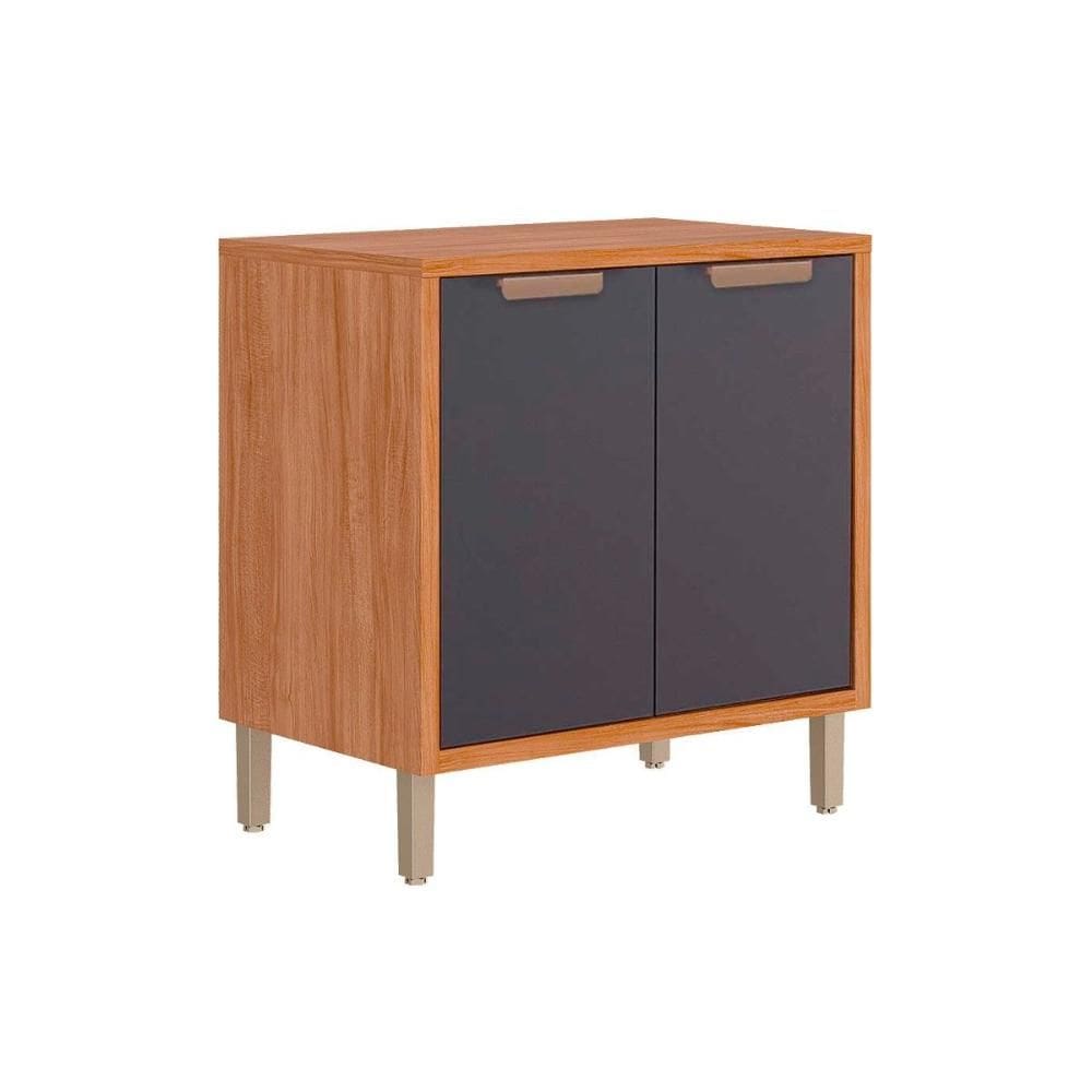 Gabinete de Cozinha Modulado Balcão c/ Tampo Eloise c/ 2 Portas 80cm Cinamomo/Titanium - MGM