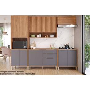 Cozinha Modulada MGM Divina 5 Peças (2Aéreos+2Balcões+1Paneleiro) CZ002 Freijo/Titanium-MGM