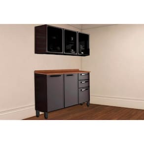 Cozinha Modulada Bertolini Estilo 2 Peças (1Aéreo+1Balcão) C2P13 Cinza/Grafite-Bertolini