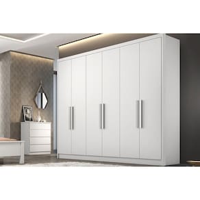 Guarda Roupa 6 Portas e 6 Gavetas Rizon/Linea Plus Neve - Novo Horizonte