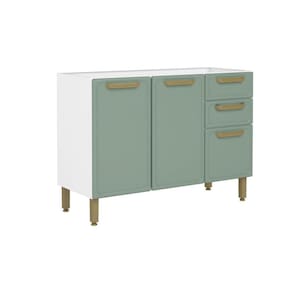 Gabinete de Cozinha Modulado Bella c/ 3 Portas e 2 Gavetas s/ Tampo 120cm Verde - Bertolini