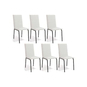 Kit 6 Cadeiras Sala Jantar Amsterdã C091PRF Aço 6 Un Preto/ano Branco - Kappesberg