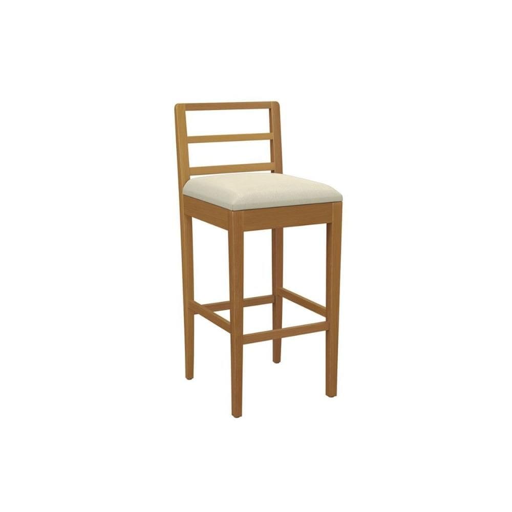 Banqueta de Cozinha Sofia Madeira Maciça 1BMM006CA 1 Un Carvalho/Linho Bege Argila - Kappesberg